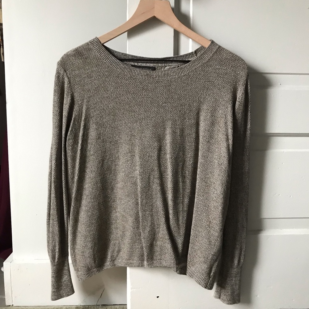 Banana Republic Olive Green Tulip Open Back Sweater
